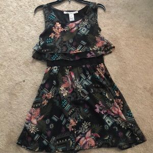 Aztec/floral black dress